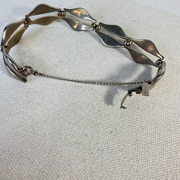Vintage Monet Chunky Link Bracelet Silver-Tone MCM Retro - Picture 4 of 5
